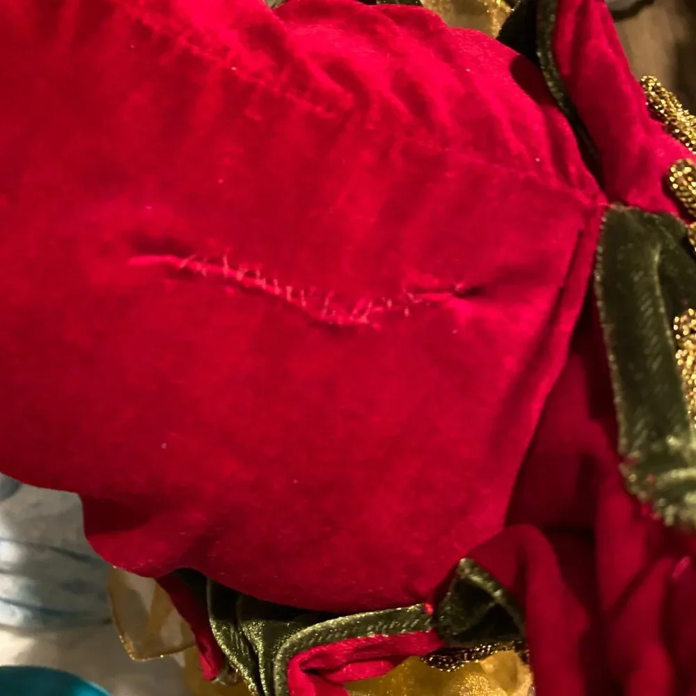 Vintage Life-Size‎ Christmas Elf Jester – 4ft Velvet Decor with Bells